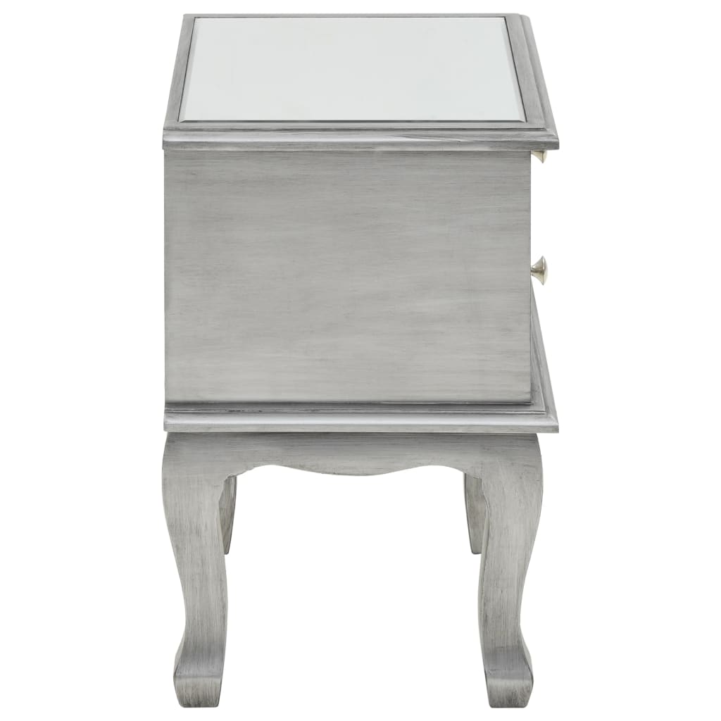 Comodino Specchiato in MDF e Vetro 34,5x30x50 cm - homemem39