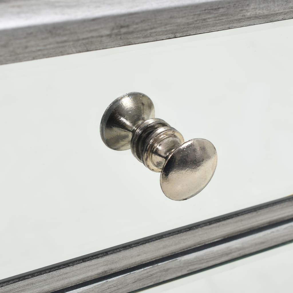 Comodino Specchiato in MDF e Vetro 34,5x30x50 cm - homemem39