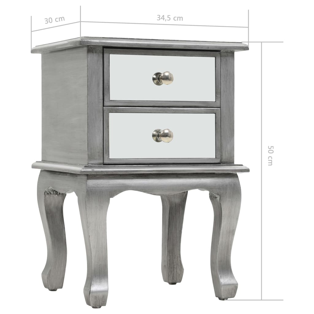 Comodino Specchiato in MDF e Vetro 34,5x30x50 cm - homemem39