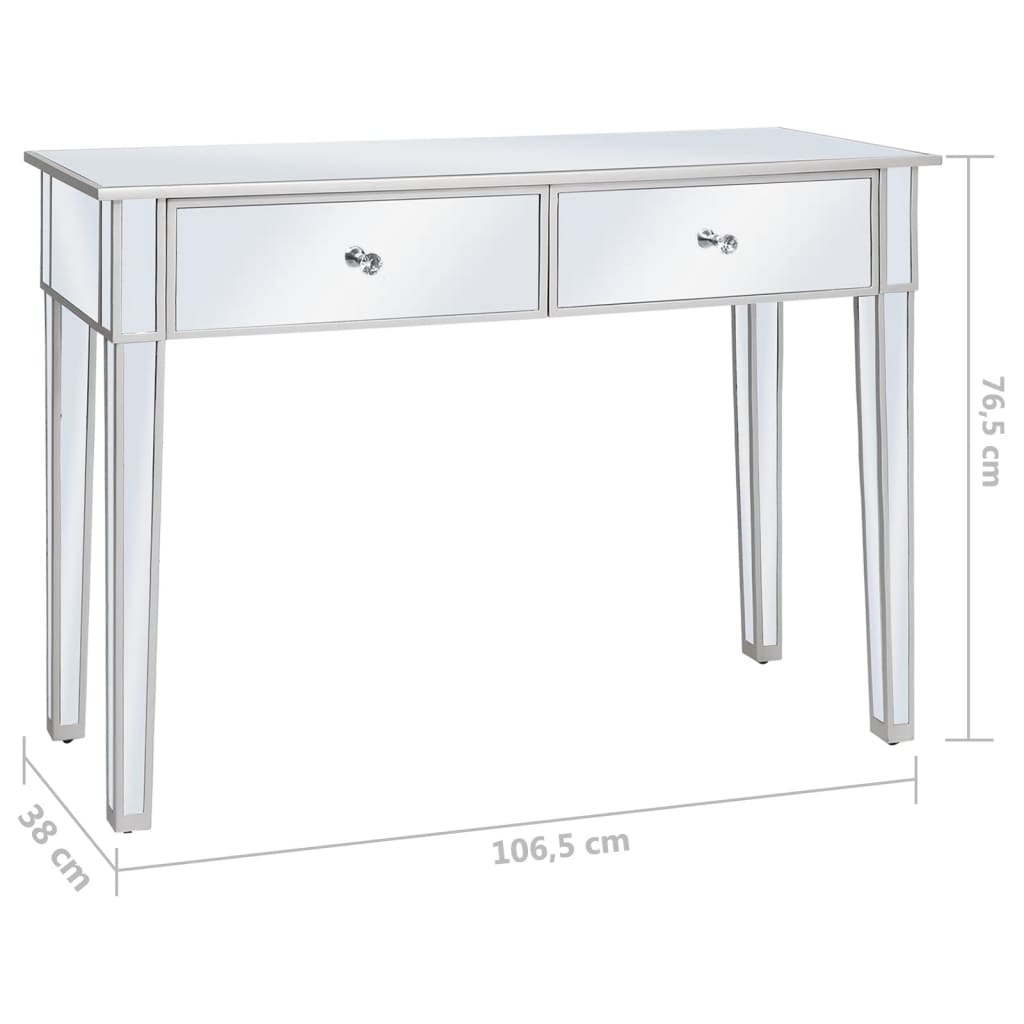 Tavolo Consolle in MDF e Vetro Specchiato 106,5x38x76,5 cm - homemem39