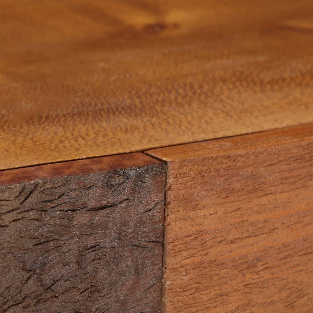 Credenza in Legno Massello di Recupero 110x30x75 cm Marrone - homemem39