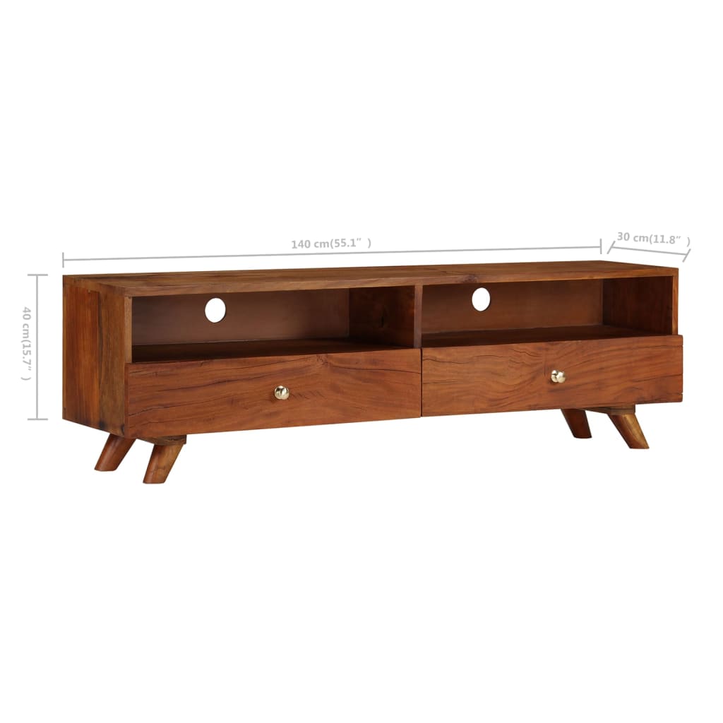Mobile Porta TV in Legno Massello di Recupero 140x30x40 cm - homemem39