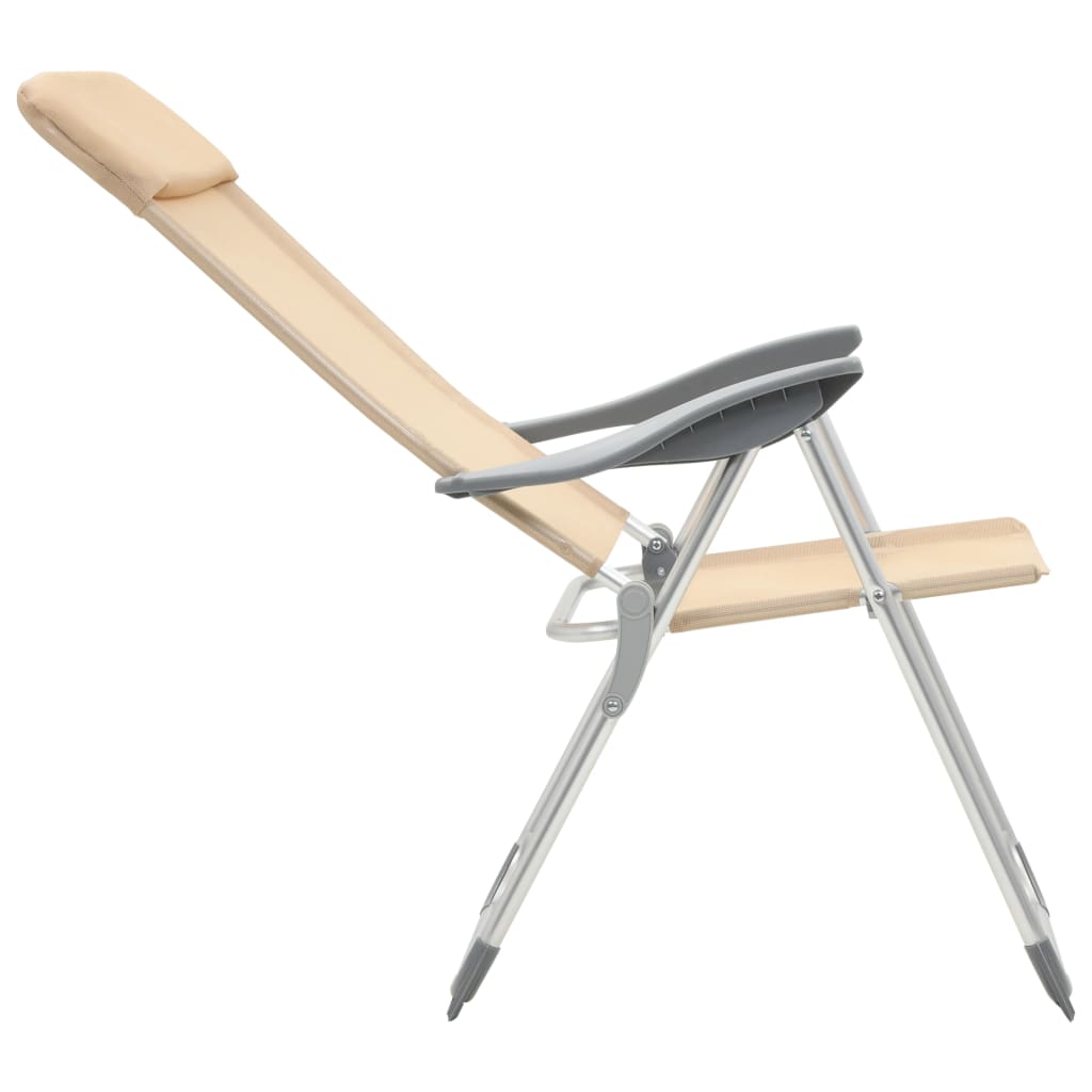 Sedie Pieghevoli da Campeggio 4 pz in Alluminio Crema - homemem39