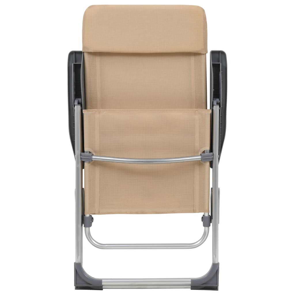 Sedie Pieghevoli da Campeggio 4 pz in Alluminio Crema - homemem39