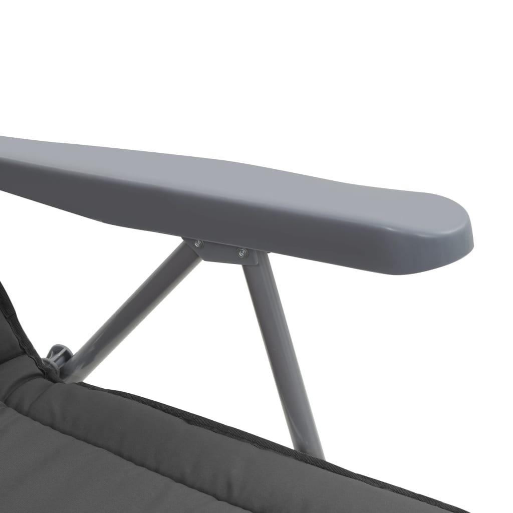 Sedie da Giardino Pieghevoli con Cuscino 2 pz Grigio - homemem39