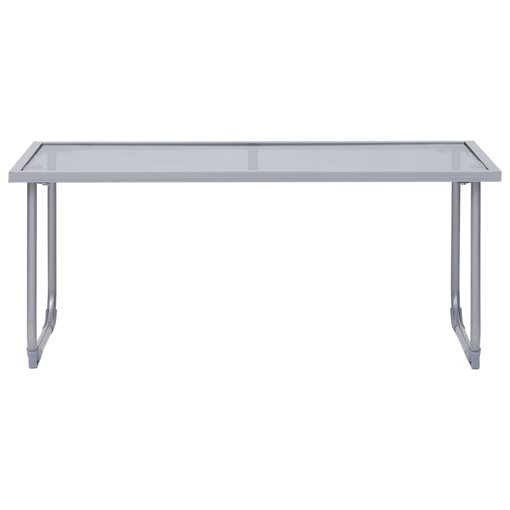 Set Divano da Giardino 4 pz in Tessuto e Acciaio Grigio | homemem39