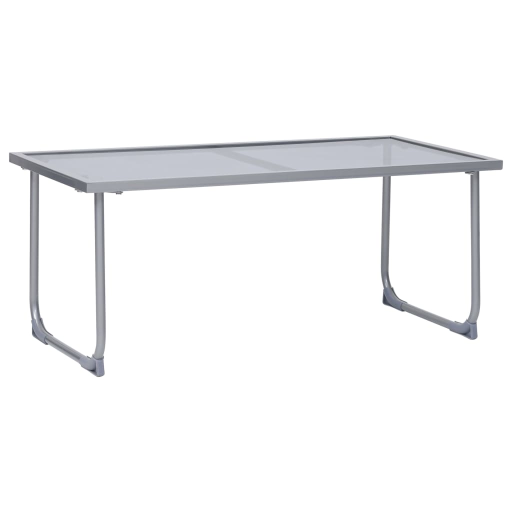 Set Divano da Giardino 4 pz in Tessuto e Acciaio Grigio Talpa | homemem39