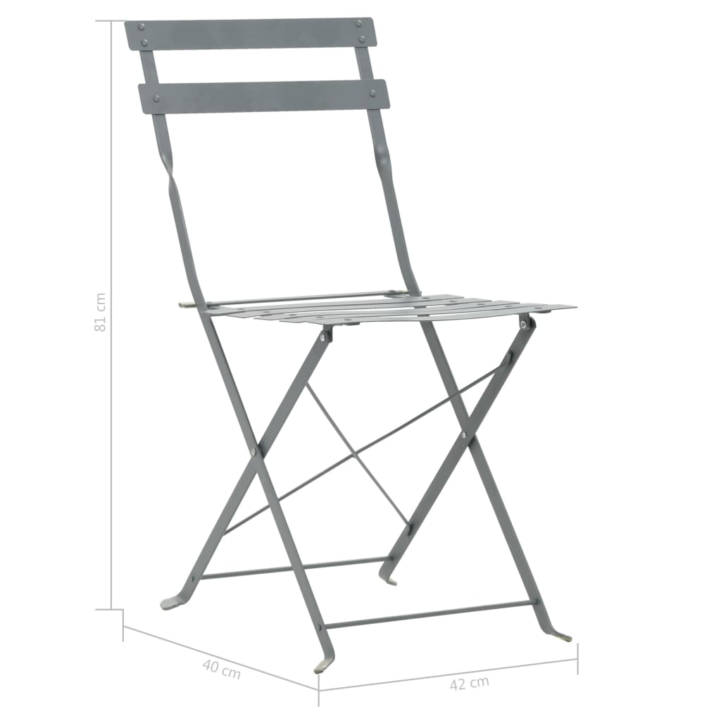 Set da Bistrot 3 pz in Acciaio Grigio | homemem39