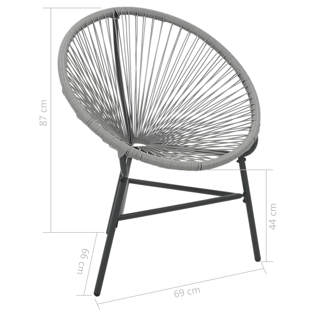 Sedia Acapulco da Giardino in Polyrattan Grigia | homemem39