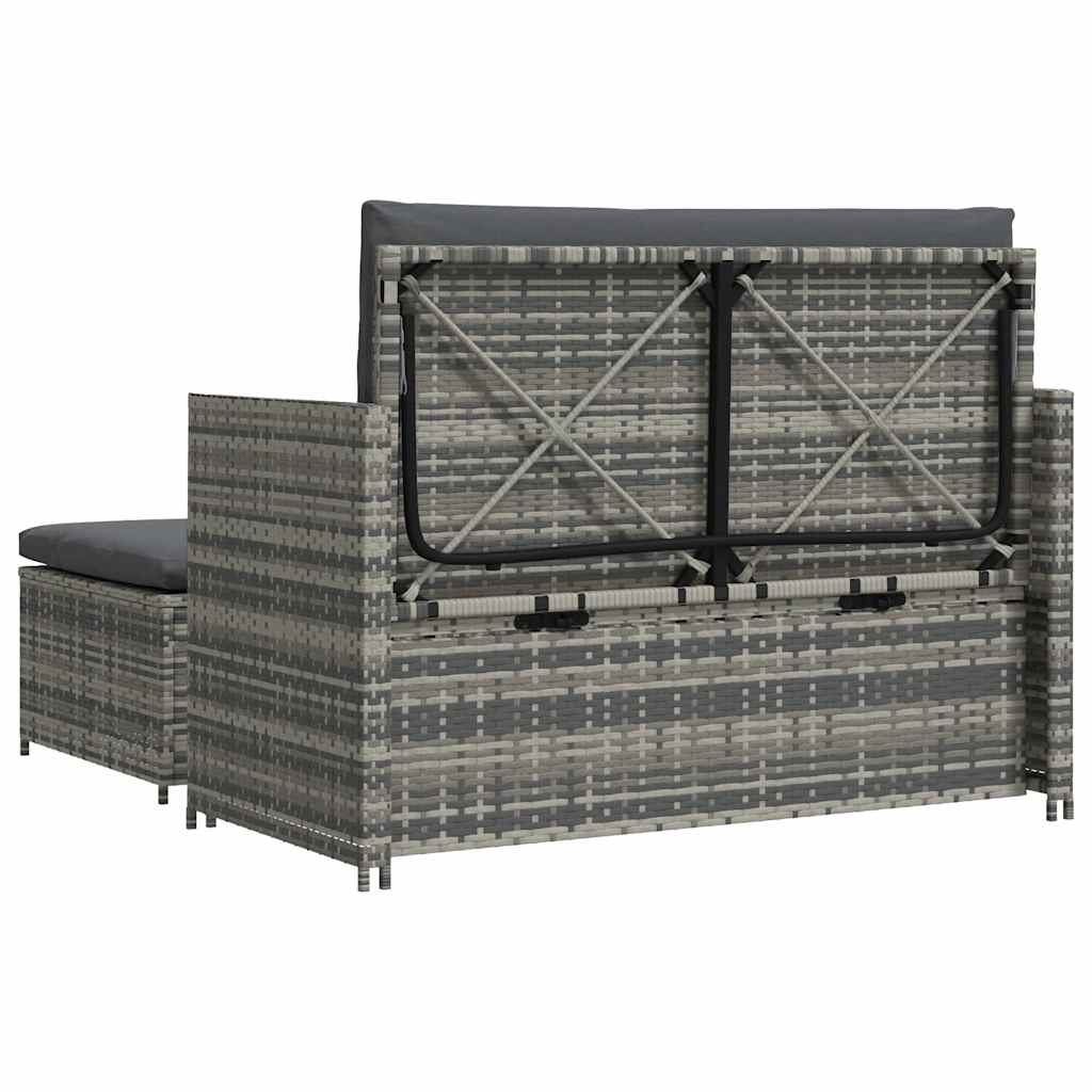 Set Divani da Giardino 2 pz con Cuscini in Polyrattan Grigio - homemem39