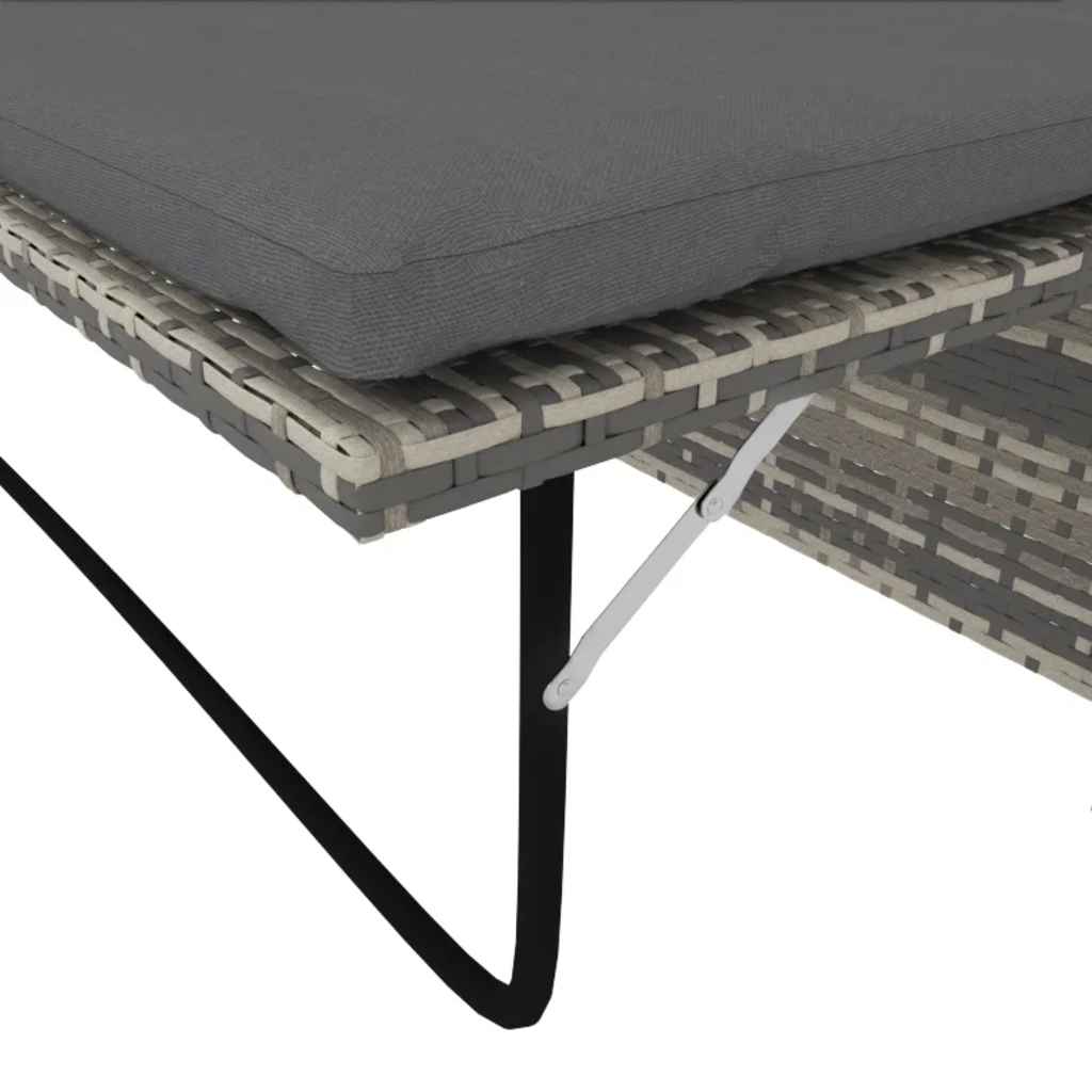 Set Divani da Giardino 2 pz con Cuscini in Polyrattan Grigio - homemem39
