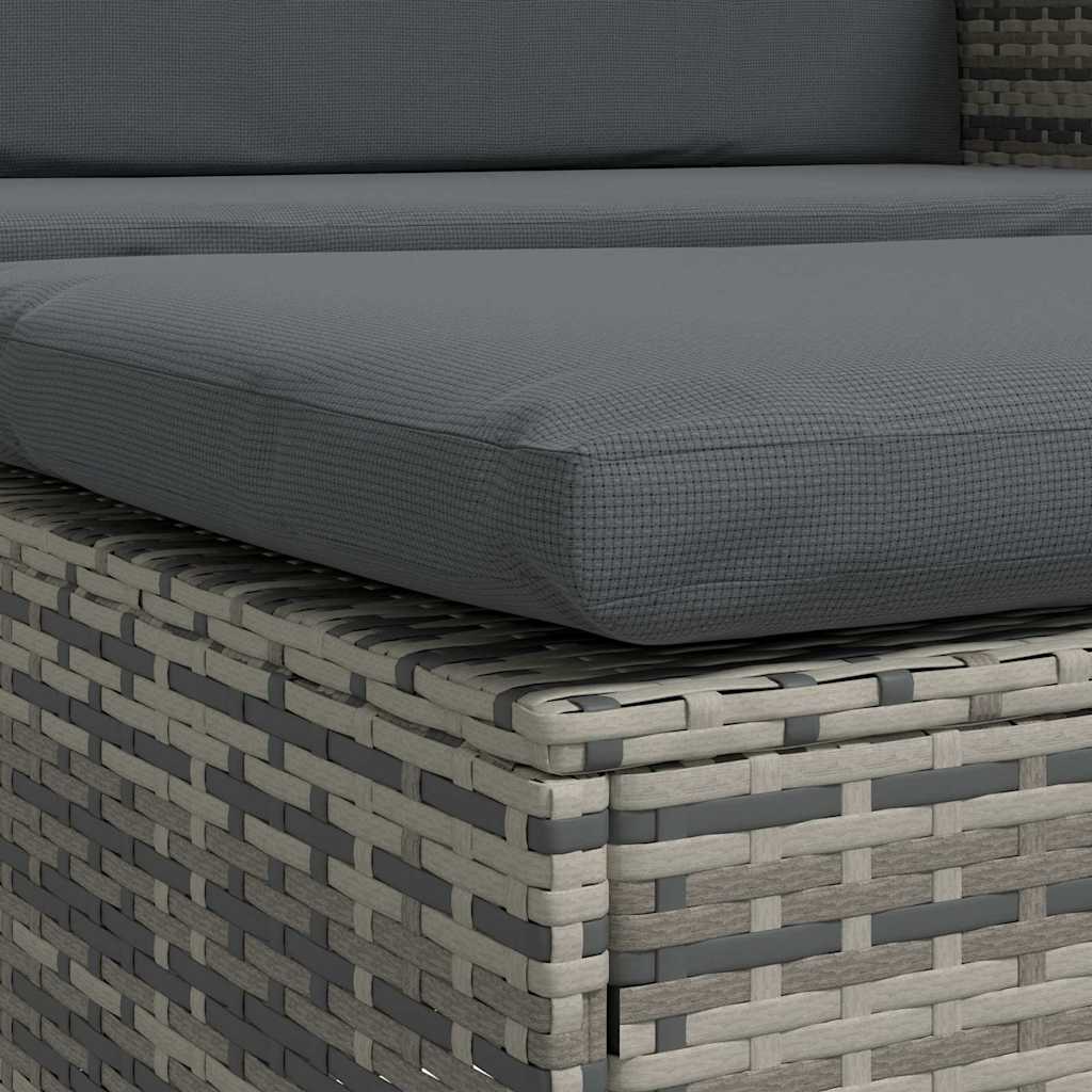 Set Divani da Giardino 2 pz con Cuscini in Polyrattan Grigio - homemem39