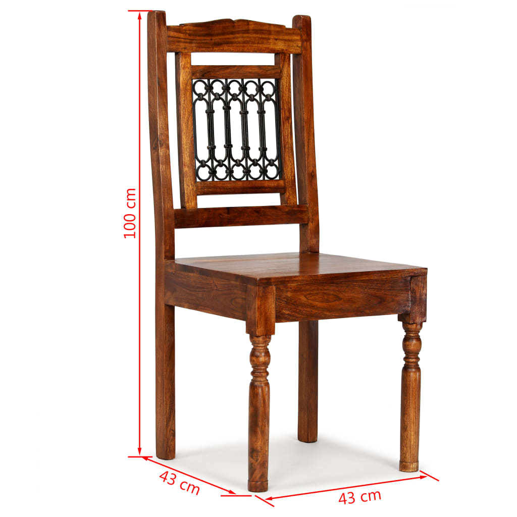 Sedie da Pranzo 4 pz in Legno Massello Classiche | homemem39