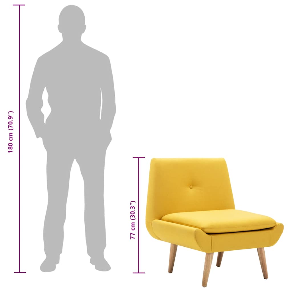 Poltrona Bassa Gialla in Tessuto
