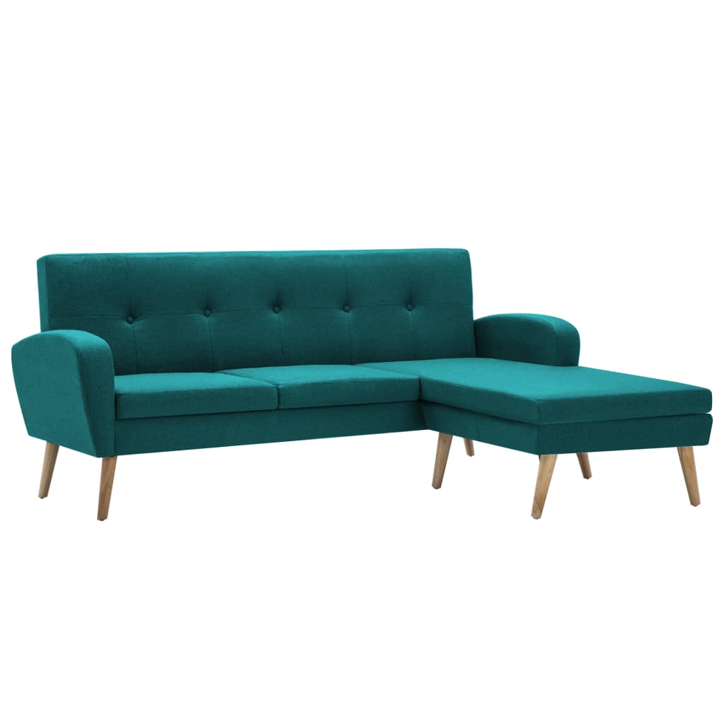 Divano a L con Rivestimento in Tessuto 186x136x79 cm Verde