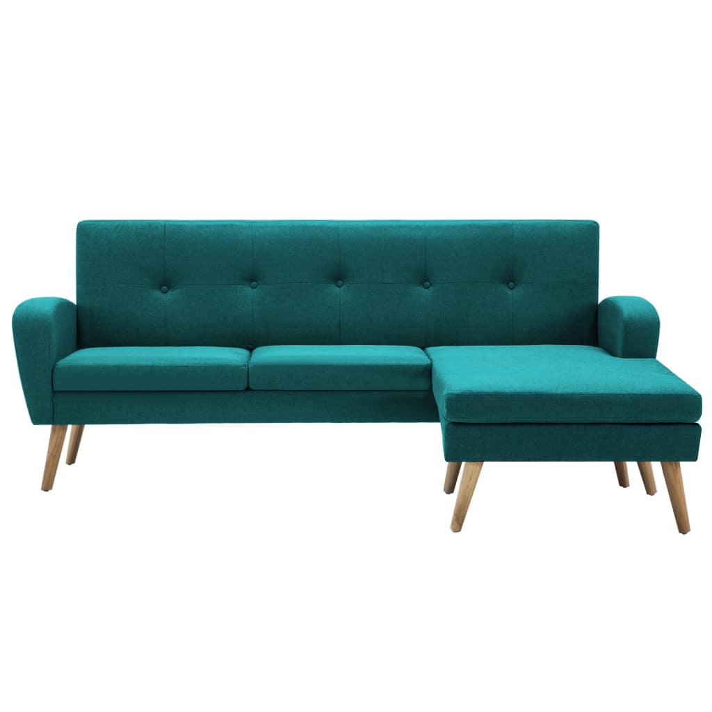 Divano a L con Rivestimento in Tessuto 186x136x79 cm Verde