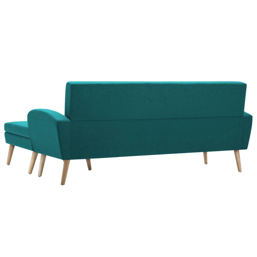 Divano a L con Rivestimento in Tessuto 186x136x79 cm Verde