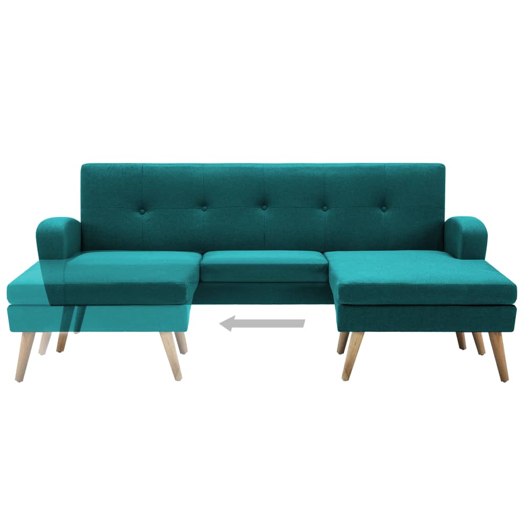 Divano a L con Rivestimento in Tessuto 186x136x79 cm Verde