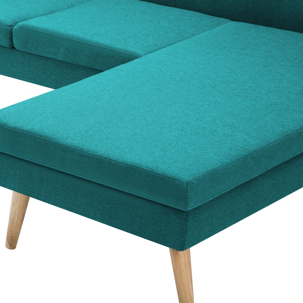 Divano a L con Rivestimento in Tessuto 186x136x79 cm Verde