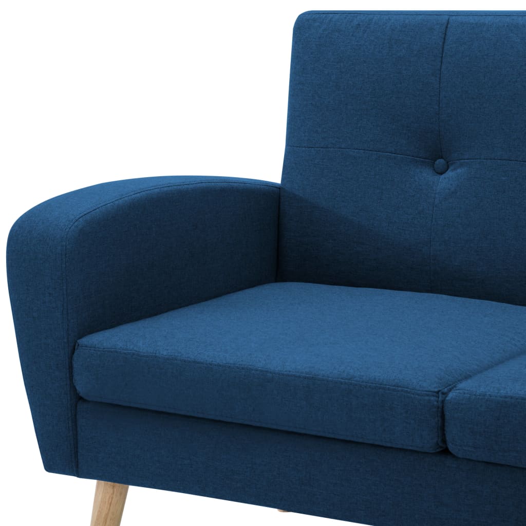 Divano a L con Rivestimento in Tessuto 186x136x79 cm Blu