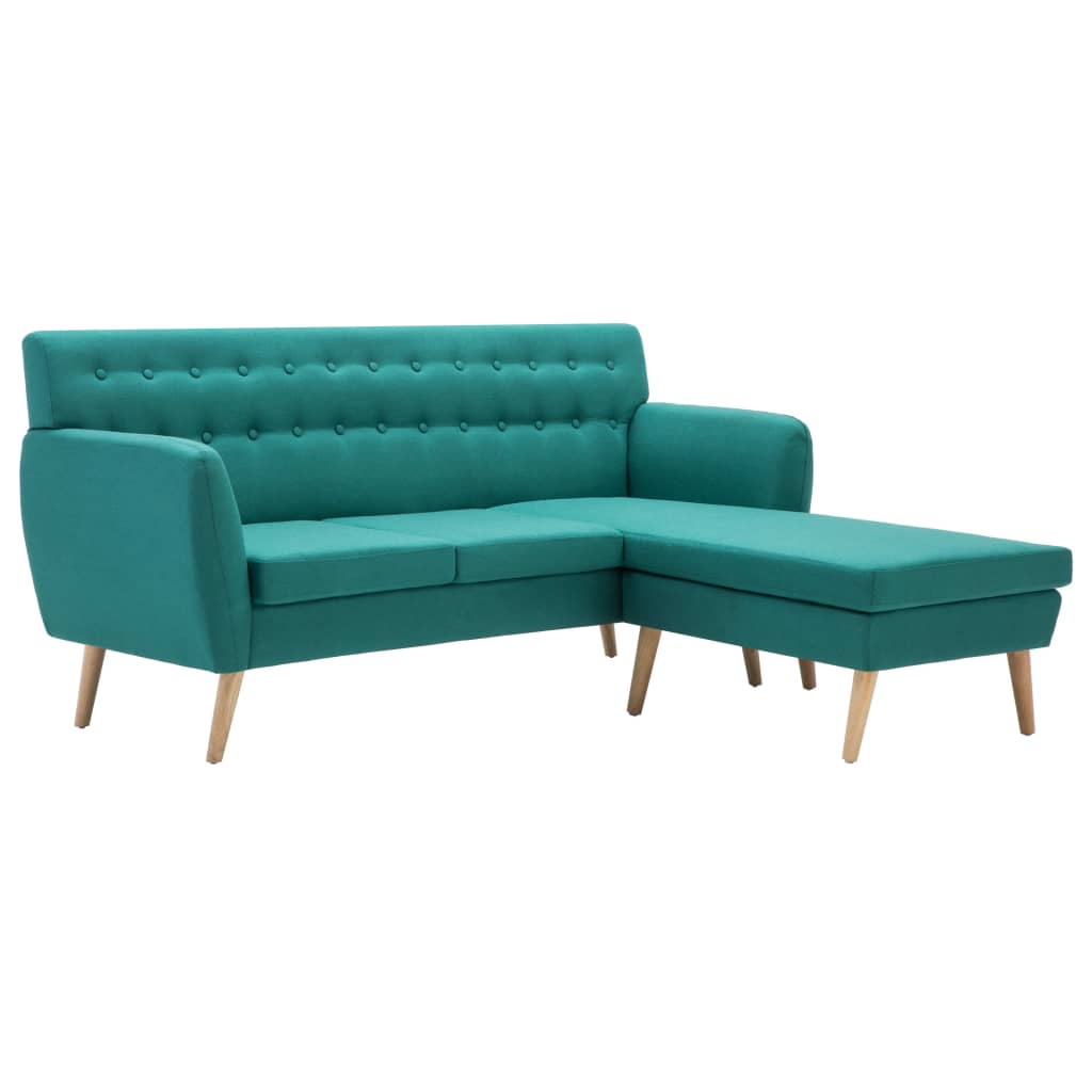 Divano a L Rivestito in Tessuto 171,5x138x81,5 cm Verde