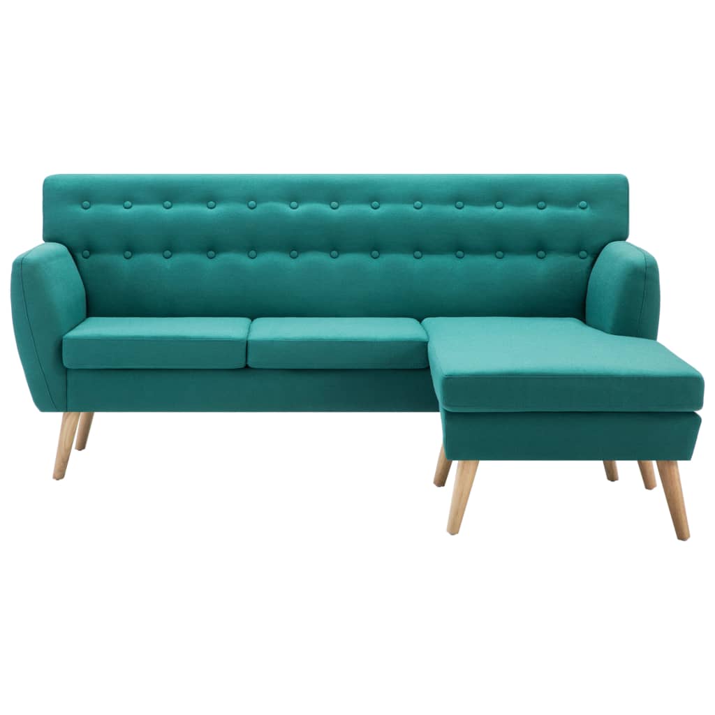 Divano a L Rivestito in Tessuto 171,5x138x81,5 cm Verde