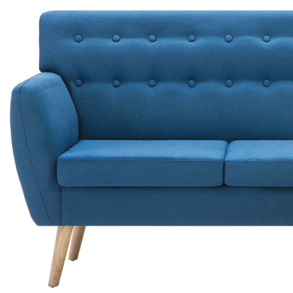Divano a L Rivestito in Tessuto 171,5x138x81,5 cm Blu