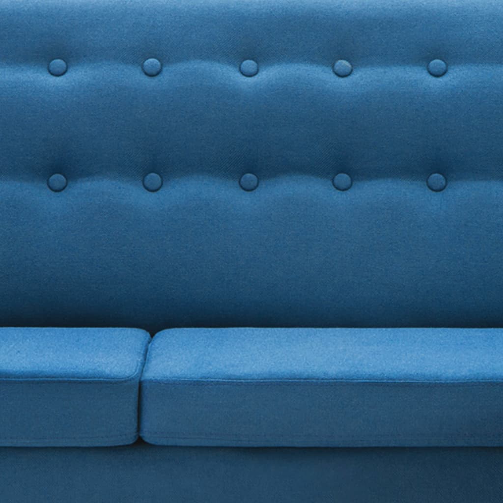 Divano a L Rivestito in Tessuto 171,5x138x81,5 cm Blu