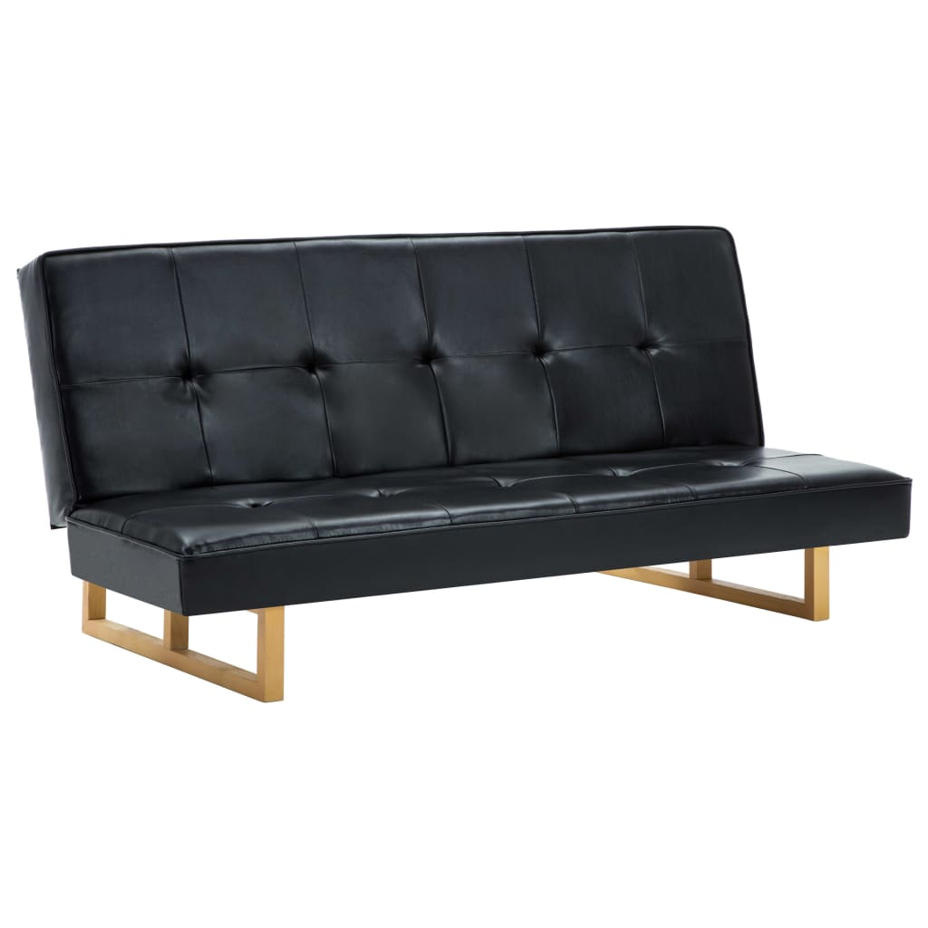 Divano Letto in Similpelle Nero