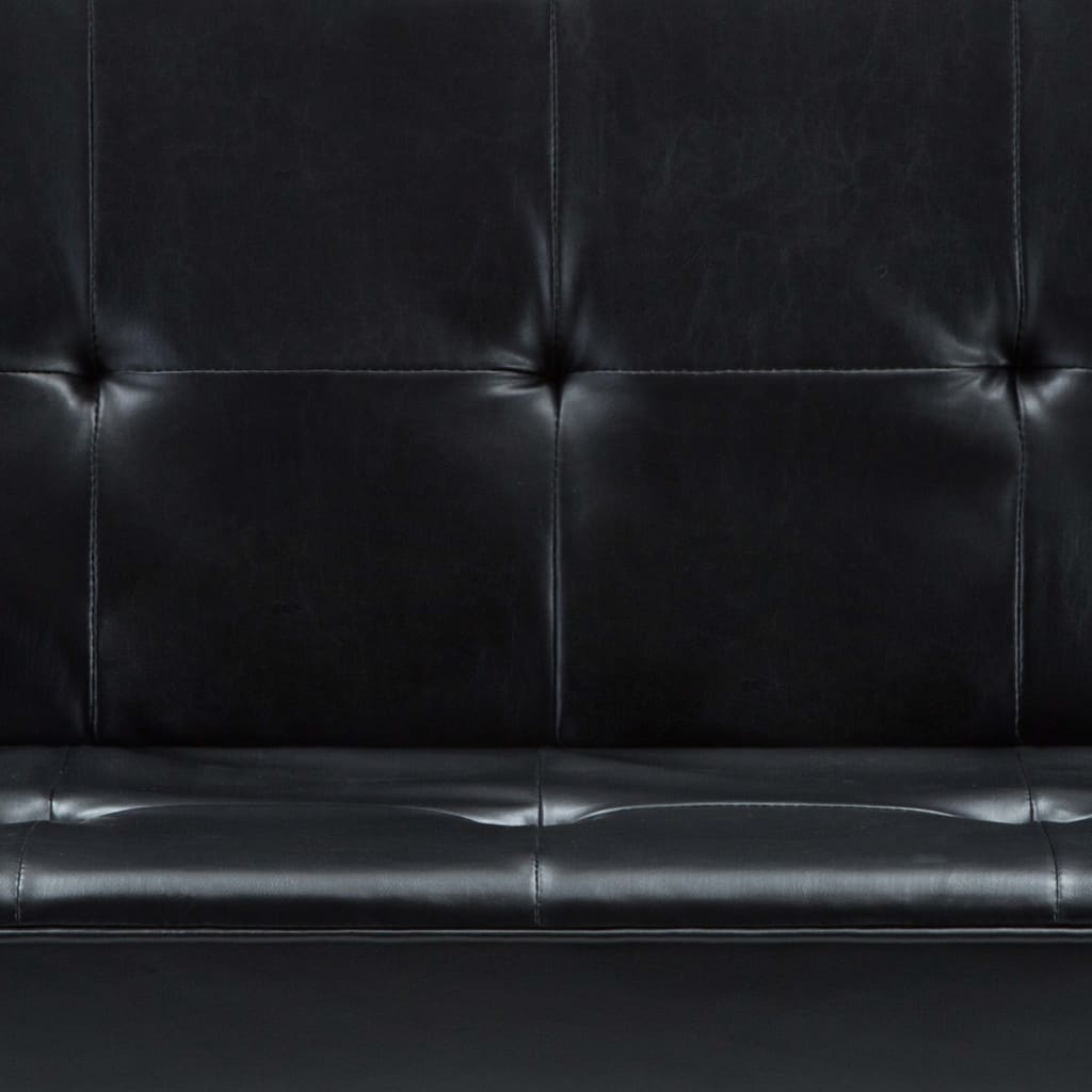 Divano Letto in Similpelle Nero