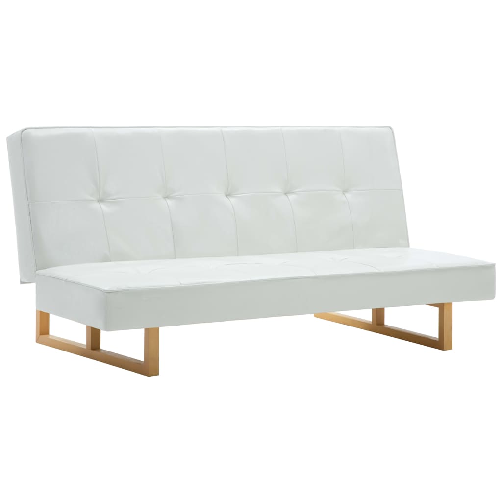 Divano Letto in Similpelle Bianco