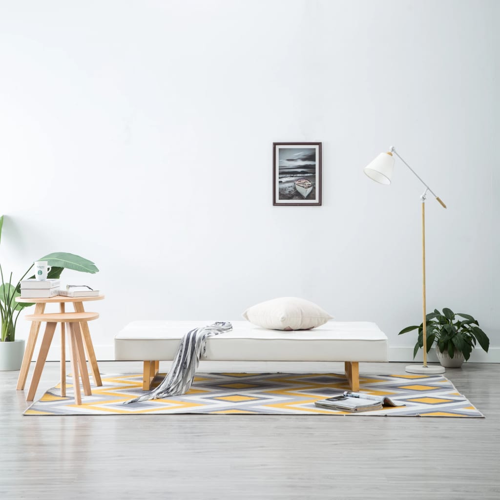 Divano Letto in Similpelle Bianco