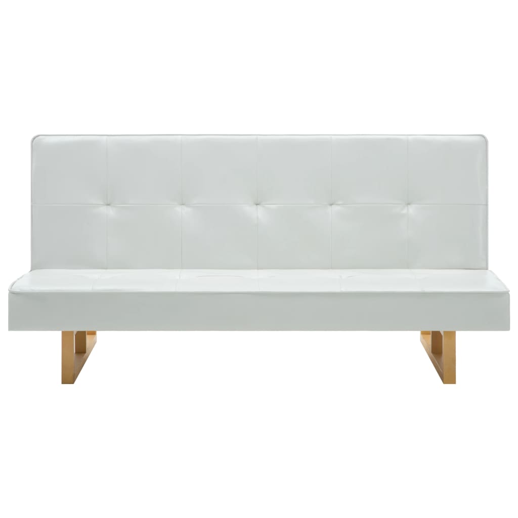Divano Letto in Similpelle Bianco