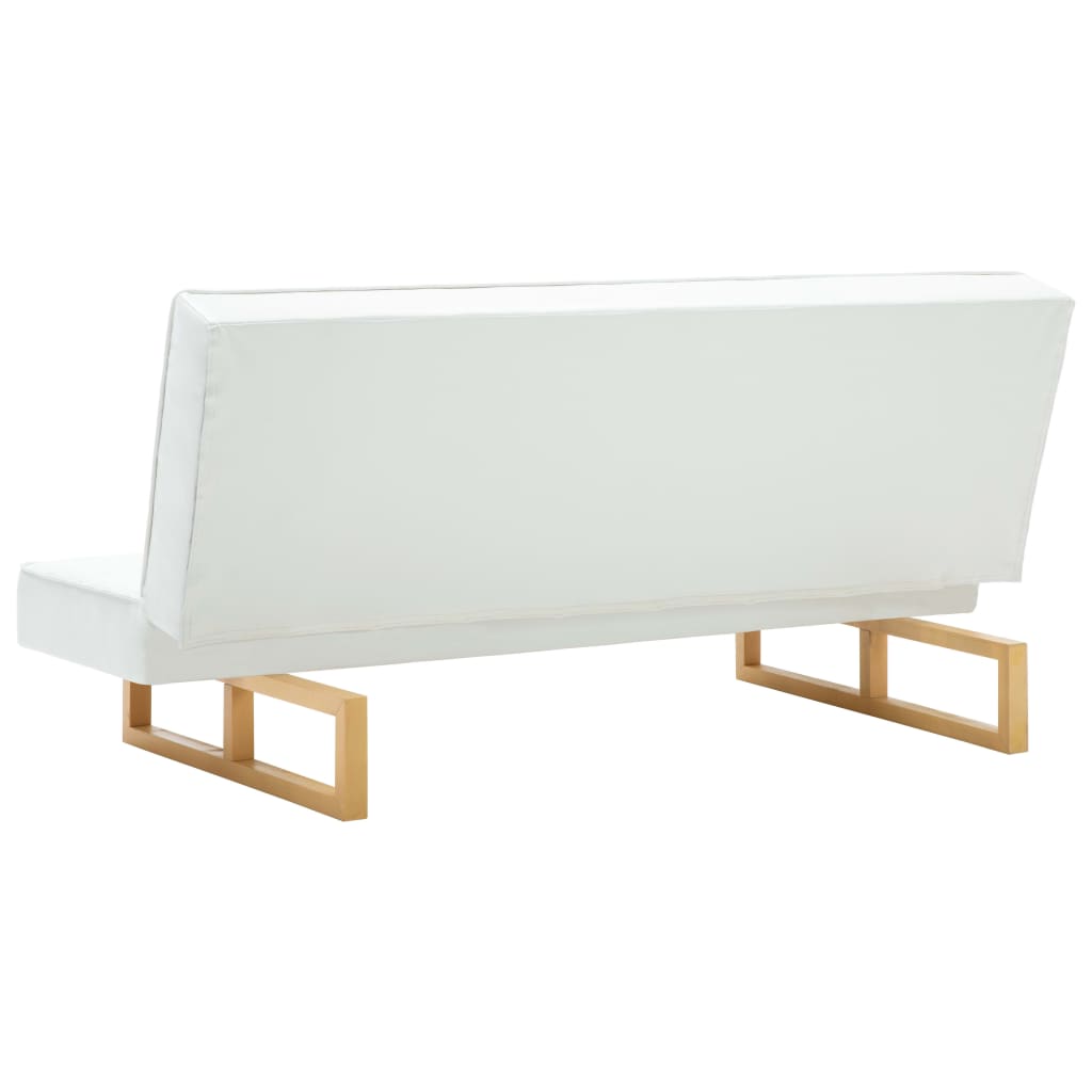 Divano Letto in Similpelle Bianco
