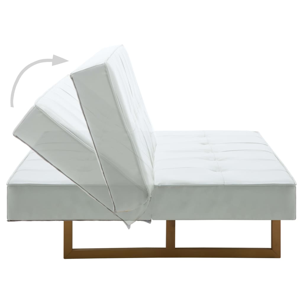Divano Letto in Similpelle Bianco