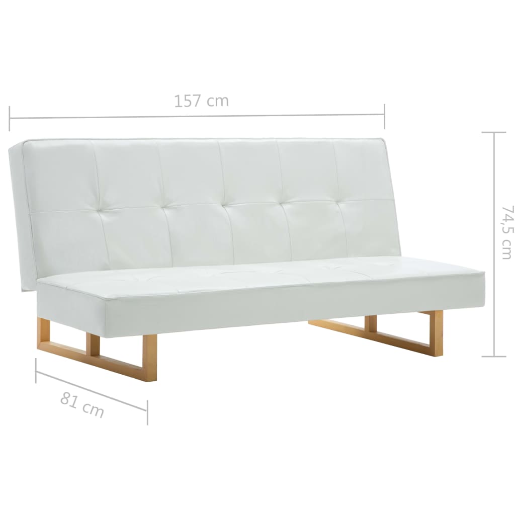 Divano Letto in Similpelle Bianco