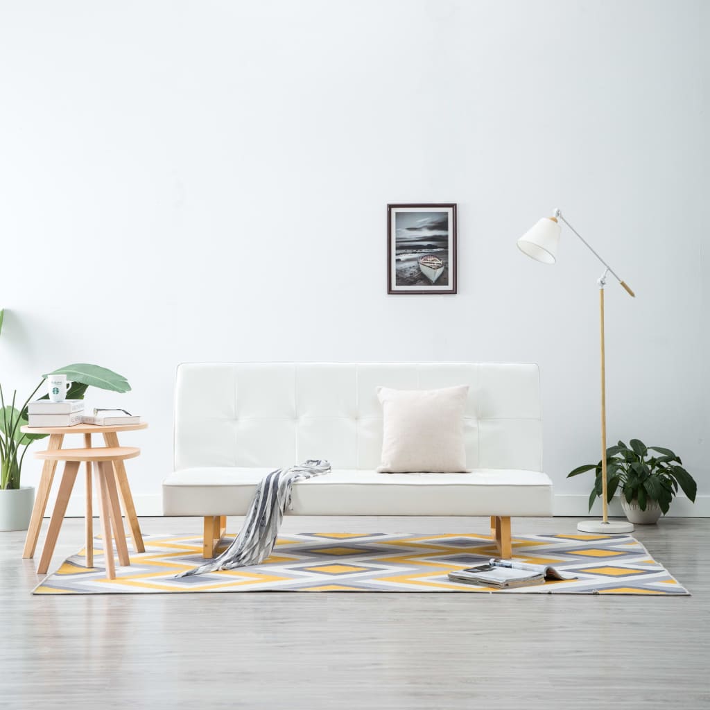 Divano Letto in Similpelle Bianco