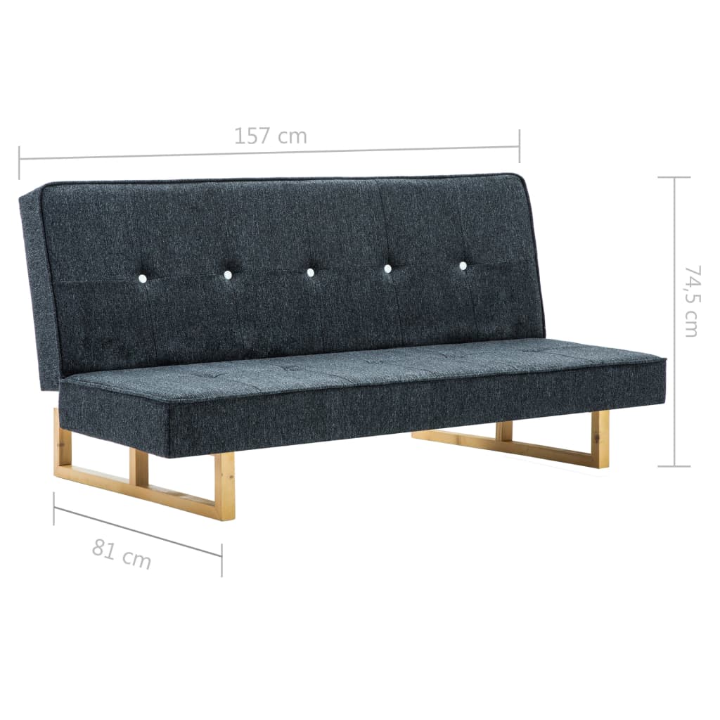 Divano Letto in Tessuto Grigio Scuro