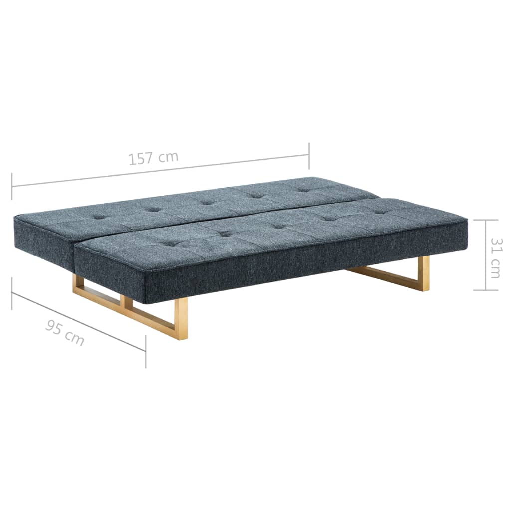 Divano Letto in Tessuto Grigio Scuro