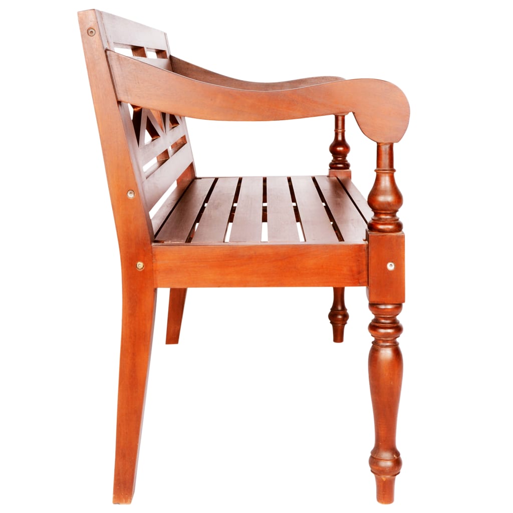 Panchina Batavia 98 cm Legno Massello di Mogano Marrone Scuro - homemem39