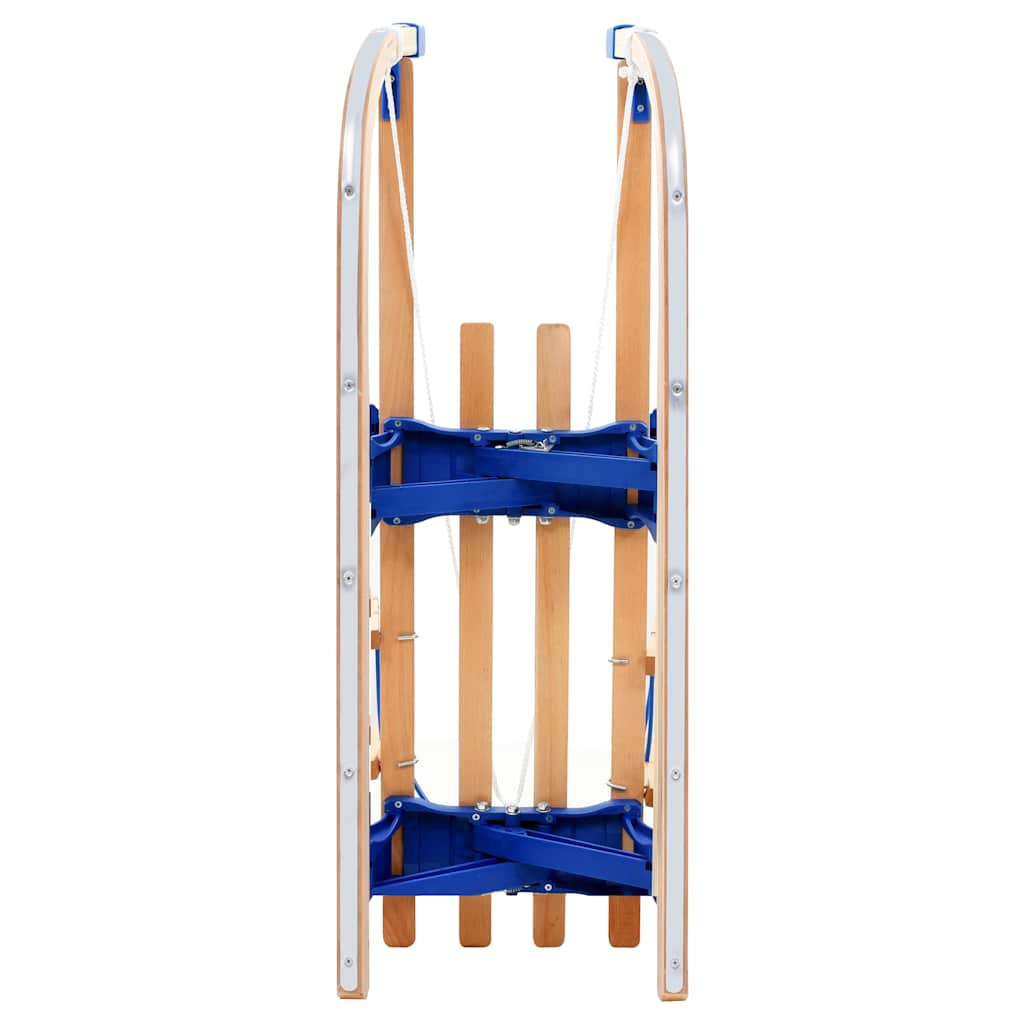 Slittino da Neve Pieghevole in Legno con Schienale 119 cm | homemem39