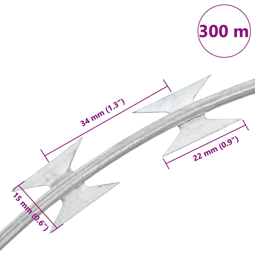 Filo Spinato Fermagliato con Clip in Acciaio Zincato 300 m | homemem39