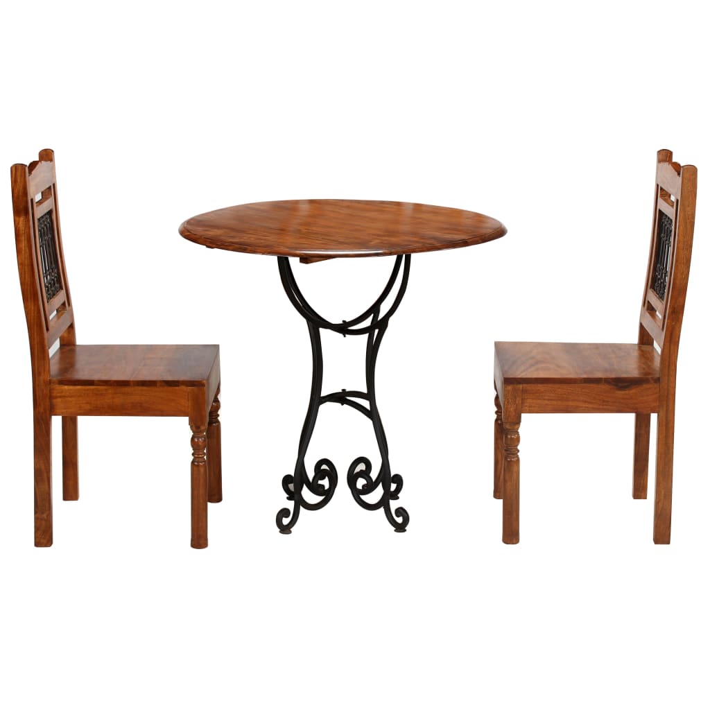 Set da Bistrot 3 pz in Legno Massello di Acacia
