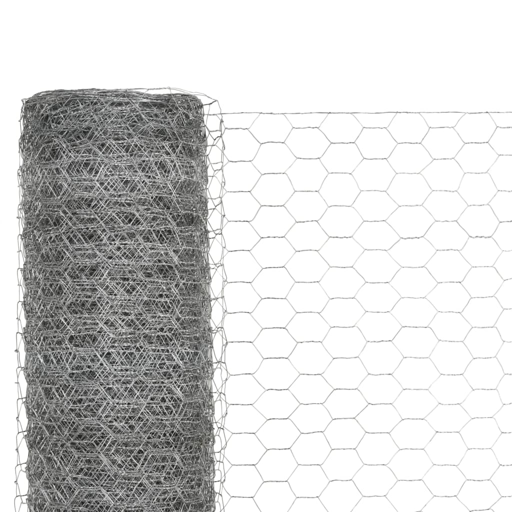 Recinzione in Rete per Pollaio Acciaio Zincato 25x1,2m Argento | homemem39