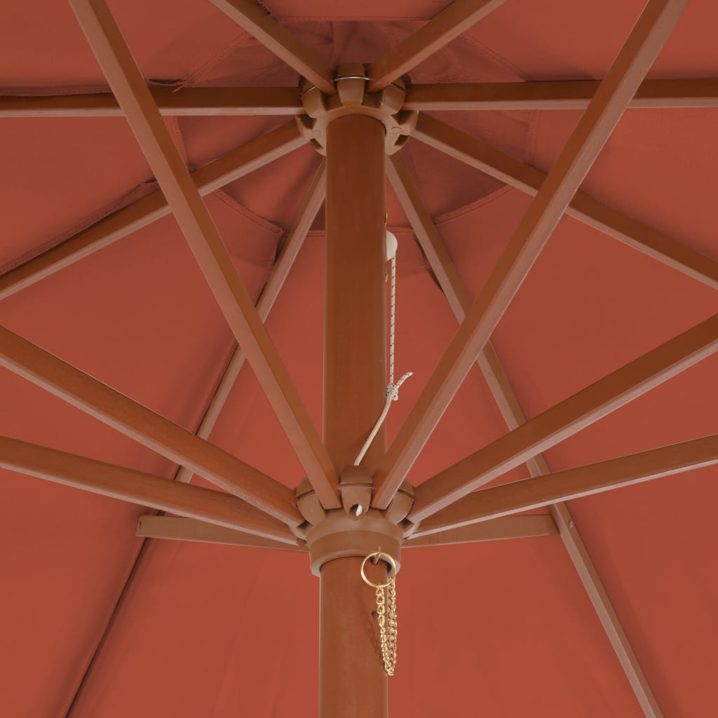 Ombrellone da Esterni con Palo in Legno 300 cm Terracotta - homemem39
