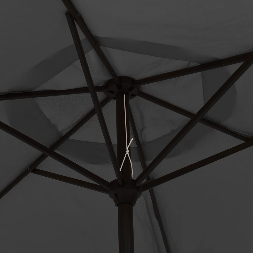 Ombrellone da Esterni con LED e Palo in Acciaio 300cm Antracite - homemem39