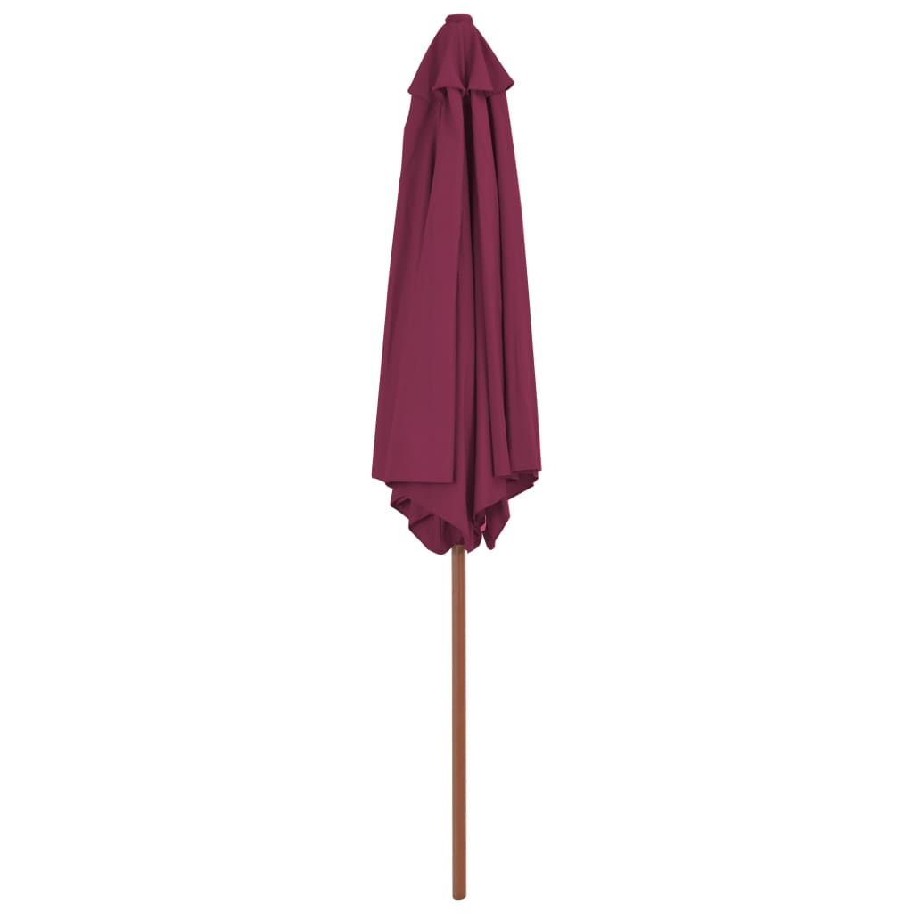 Ombrellone da Esterni con Palo in Legno 270 cm Rosso Bordeaux - homemem39