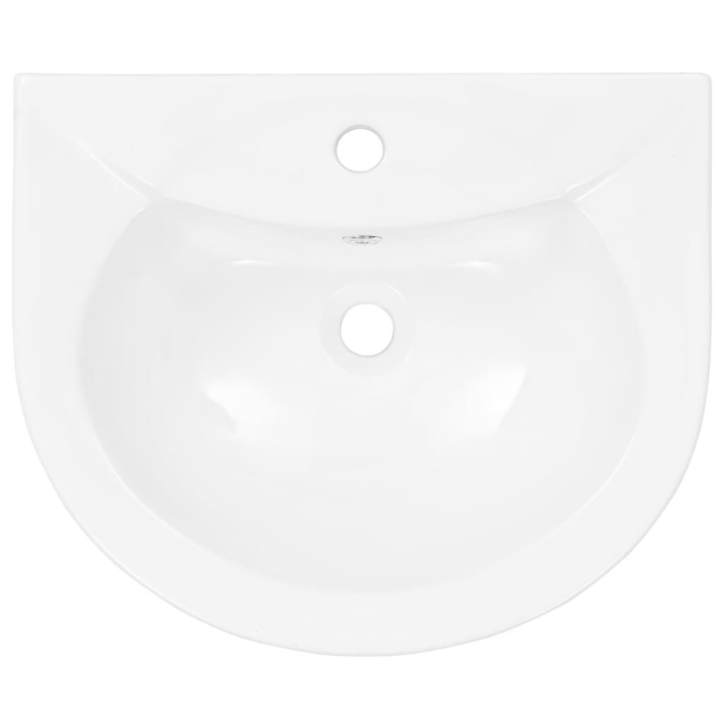 Lavandino a Colonna in Ceramica Bianca 520x440x190 mm - homemem39