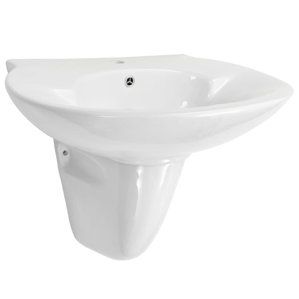 Lavabo a Parete in Ceramica Bianco 690x520x210 mm