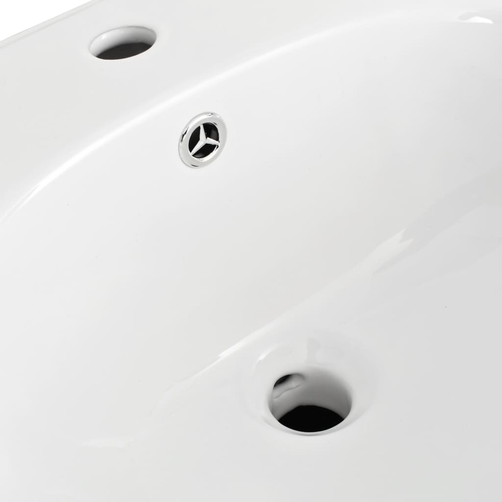 Lavabo a Parete in Ceramica Bianco 690x520x210 mm